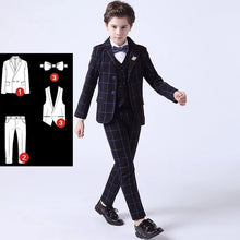 Load image into Gallery viewer, Formal Kids Plaid Tuxedo Suit
