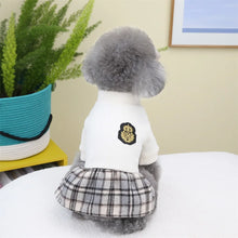 Load image into Gallery viewer, Cute Pet Dress Autumn Winter Plaid Princess Skirt Small Dog Coat Puppy Party Clothes Poodle Yorkie Apparel
