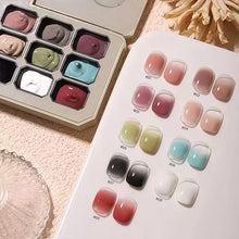 Load image into Gallery viewer, 9-Color Solid Gradient High-Saturation Blush Nail Polish, French Manicure Gel, Suitable for Nail Technicians and Beginners.
