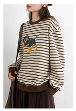 Load image into Gallery viewer, Striped Dog Print Loose Tee
