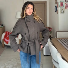 Load image into Gallery viewer, New Women's Jackets &amp; Coats Autumn 2026 Fashion Loose Belt Elegant Turtleneck Warm Winter Jackets Women's Chic Youth Street Coat
