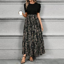 Load image into Gallery viewer, Elegant Lace-Up Ruffle Hem Dress
