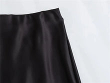 Load image into Gallery viewer, Elegant Satin Office Midi Skirt
