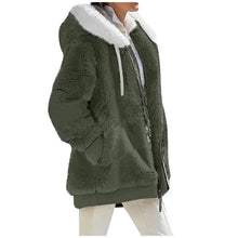 Load image into Gallery viewer, Autumn Winter Fashion Women's Coat New Casual Hooded Zipper Lady Clothes Cashmere Female Fleece Jacket Solid Color Ladies Coats
