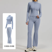 Load image into Gallery viewer, 2PCS yoga suit, exercise set, gym set, women's exercise set, running exercise suit, long sleeved exercise suit, yoga suit
