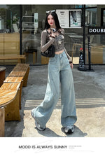 Load image into Gallery viewer, High Waisted Wide Leg Jeans Women Cotton Retro Denim Y2k Loose Fashion Design Sense Pant Streetwear Baggy Straight Trouser Woman
