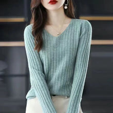 Load image into Gallery viewer, V Neck Office Knit Sweater
