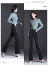 Load image into Gallery viewer, High Waist Corduroy Women's Pants Spring Autumn Winter Fashion Micro Flared Casual Trousers Slimming Warm Long Pants
