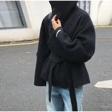 Load image into Gallery viewer, 2025 Autumn Woolen Coats Women Casual Double Breasted Stand Collar Female Office Short Jackets Chic Lady Loose Street Outwear
