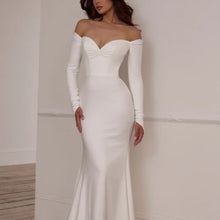 Load image into Gallery viewer, Customized Elegant Simple Wedding Dresses Mermaid Off Shoulder Sweetheart Bridal Gowns Long Sleeve Bride Dress Vestido De Novia
