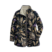 Load image into Gallery viewer, Quilted Leaf Print Winter Jacket
