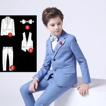 Load image into Gallery viewer, Formal Kids Plaid Tuxedo Suit
