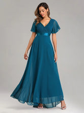 Load image into Gallery viewer, Evening Dresses XUCTHHC Elegant V-Neck Ruffles Chiffon Formal Evening Gown  Robe Vestidos De Fiesta Dress for Wedding Party
