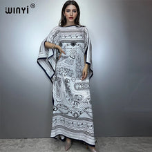 Load image into Gallery viewer, Printed Dresses For Women 2025 Fashion Design Loose Dress Batwing Maxi Long Femme Vestidos Summer Autumn Party Elegant Dress
