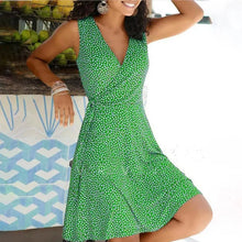 Load image into Gallery viewer, Dresses for Women 2025 Casual Plus Size Women's Floral Wrap V Neck Midi Dress A Line Swing Cap Sleeve Midi Vestidos De Fiesta
