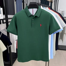 Load image into Gallery viewer, 100% pure cotton short sleeved men's polo shirt summer fashion high-end brand pony embroidery golf top casual business T-shirt
