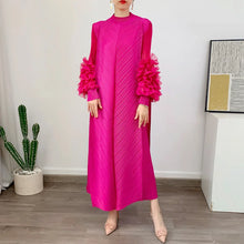 Load image into Gallery viewer, Women Elegant Evening Party Dresses 2025 Summer New Solid Colour Classic Long Sleeve Plate Flower Design Prom Dresses Female
