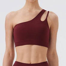 Load image into Gallery viewer, Women Sports Bra Push Up Fitness Bras One Shoulder Shockproof Yoga Bra Breathable Gym Yoga Running Bra Sexy Vest ﻿
