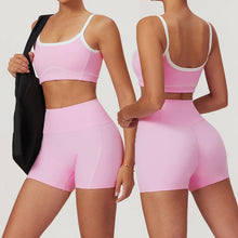 Load image into Gallery viewer, Yoga Set Women Sport Bra Gym Workout Legging High Waist Wide Flare Pant Fitness Sports Shorts Active Wear Suit
