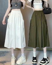 Load image into Gallery viewer, Drawstring Cargo A-Line Midi Skirt
