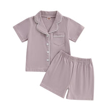 Load image into Gallery viewer, Waffle Pajama Shorts Set

