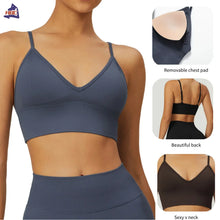 Load image into Gallery viewer, HBC Seamless Sports Bras for Women Fitness Yoga Bras With Removable Pads Adjustable Straps Gym Vest Top Bra Running Crop Top
