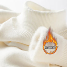 Load image into Gallery viewer, Men’s Thermal Fleece High-Neck Knitted Sweater
