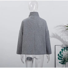 Load image into Gallery viewer, 2025 Autumn Woolen Coats Women Casual Double Breasted Stand Collar Female Office Short Jackets Chic Lady Loose Street Outwear
