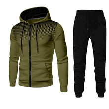 Load image into Gallery viewer, Men tracksuit zipper hood multi-pocket and protective pants casual jogging tracksuit fall/winter 2-piece setLarge size S-3XL
