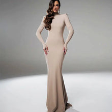 Load image into Gallery viewer, Backless Turtleneck Slim Maxi Dress
