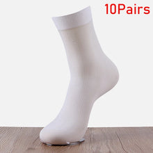 Load image into Gallery viewer, 10pairs Bamboo Fiber Men Socks Summer Spring Sports Socks Sweat absorption deodorant Thin Stripe Breathable Silk Long Sock
