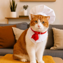 Load image into Gallery viewer, Pet Accessories Cute Pet Cooking King Hat Adjustable Comfortable Chef Hat Set Stylish Cat Cosplay Hat Pet Fashion Show
