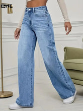 Load image into Gallery viewer, Spring and Autumn New Sky Blue Jeans for Women, Water Washed, Loose, Casual, Wide Legs, Comfortable, Vintage Pants
