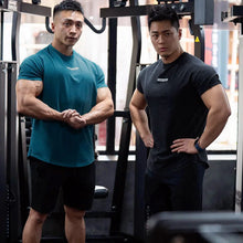 Load image into Gallery viewer, Men's Gym T Shirts Quick Dry Short Sleeve Summer Sports T-shirt Elastic Fitness Workout Tops Casual Bodybuilding Athletic Tee
