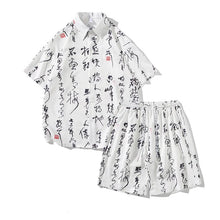 Load image into Gallery viewer, Summer Men's Tracksuit Sets Fashion Print Chinese Style Short Sleeeve Sports Casual Set Men Beach Suits Streetwear Shirts+Shorts
