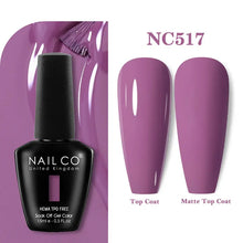 Load image into Gallery viewer, NAILCO 333 Colors Gel Nail Polish Semi Permanent Varnishes Nails Art Design Hybrid Soak Off Top Base Coat UV Gel Manicure 15ml
