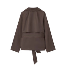 Load image into Gallery viewer, Women's Jackets Autumn 2026 New Fashion Short Trench Coats Chic Lapel Loose Elegant Women long-sleeved Warm Autumn Street Jacket
