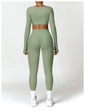 Load image into Gallery viewer, Summer 2PCS Yoga Suit Sports Set Women Quick-Dry Gym Set Women Tracksuit Running Workout Long Sleeve Sports Shirt Yoga Clothing
