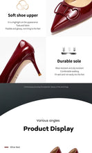 Load image into Gallery viewer, Black Patent T Strap Heels
