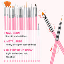 Load image into Gallery viewer, Nail Art Palette Brush Design Tip Painting Drawing Display Carving Dotting Pen Acrylic Gel UV Polish DIY Manicure Set Tools
