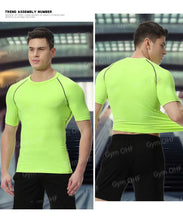 Load image into Gallery viewer, Gym Fitness T Shirt Men's Short Sleeve Summer Boxing Jersey Legging Men Rashguard Compression Pants Quick Dry Tight T-Shirts Men
