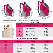 Load image into Gallery viewer, New Dog Pet Backpack Carrier Travel Bag Front Pack Breathable Adjustable with Safety Reflective Strips for Hiking Outdoor Cats
