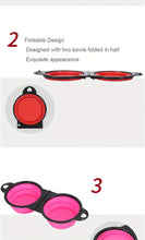 Load image into Gallery viewer, Portable Pet Folding Bowl, Outdoor Dog Double Bowl for Water and Food Sharing, Cat Bowl, Pet Dog Food Basin, Suitable for Travel
