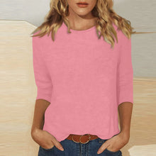 Load image into Gallery viewer, Women Summer Tops Round Neck Three Quarter Sleeve Comfortable Print T Shirt Blouse Women T Shirt muticolor t shirt tops
