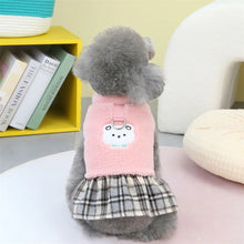 Load image into Gallery viewer, Cute Pet Dress Autumn Winter Plaid Princess Skirt Small Dog Coat Puppy Party Clothes Poodle Yorkie Apparel
