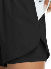 Load image into Gallery viewer, Women's high-waisted athletic shorts for running, yoga, layered design, anti-exposure, fitness, and workout with pockets
