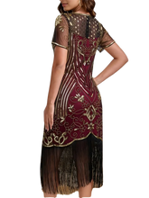 Load image into Gallery viewer, Women's Flapper Dresses 1920s for Women Great Gatsby Sequin Fringed Roaring 20s Cocktail Dress
