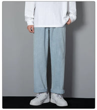 Load image into Gallery viewer, 2026 New Korean Men's Casual Long Jeans Classic Man Straight Denim Wide-leg Pants Solid Color Light Blue Grey Black
