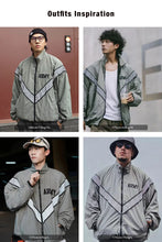 Load image into Gallery viewer, Reflective Hooded Bomber Jacket
