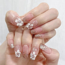 Load image into Gallery viewer, 24pcs Gradient Fake Nails French Ballerina Nail Waterproof Faux Medium Coffin false nails Fingernails Press on Nails Tips
